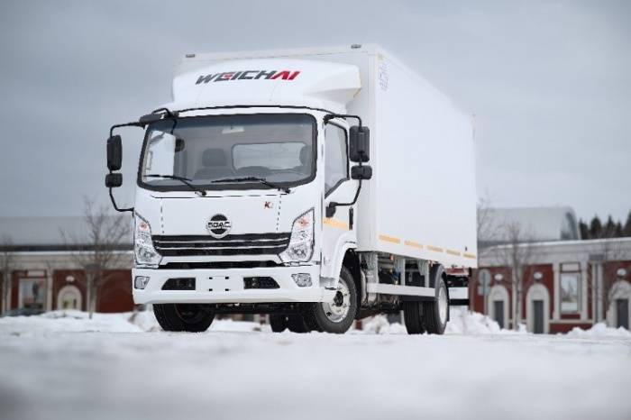 грузовик Daewoo с краном